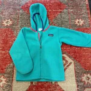 Patagonia Kids Turquoise Fleece Hoodie